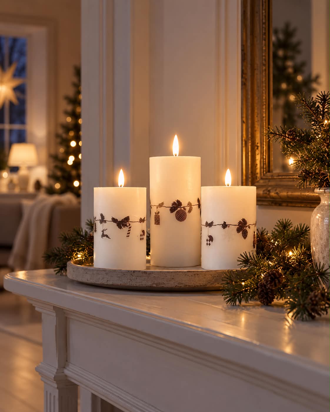 LED Stompkaars Kerst - Set van 3 stuks