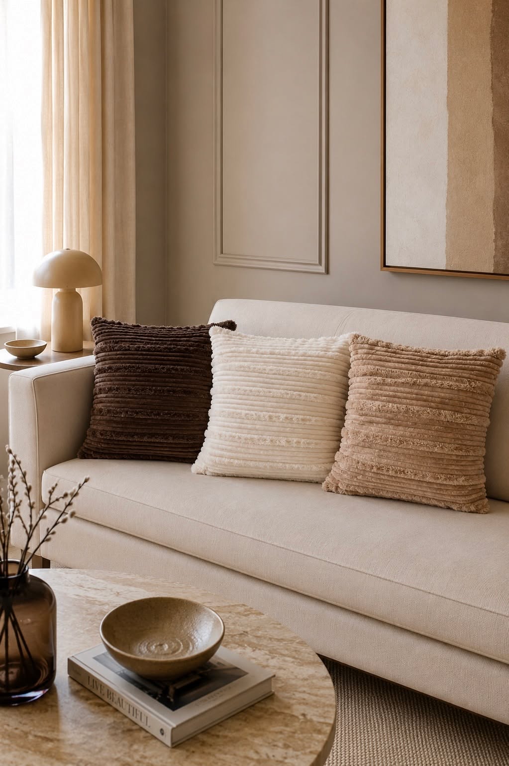 Kussen met vulling 45x45 cm - Brown