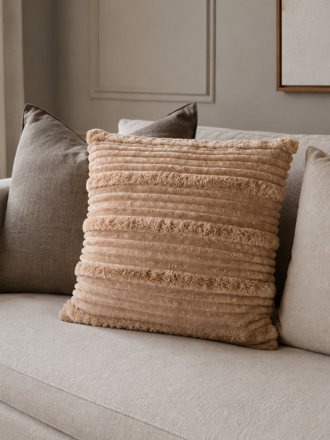 Kussen met vulling 45x45 cm - Beige