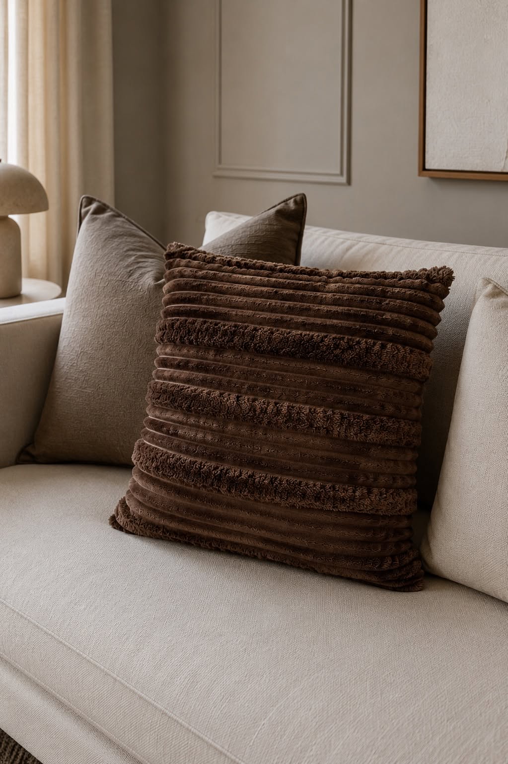 Kussen met vulling 45x45 cm - Brown