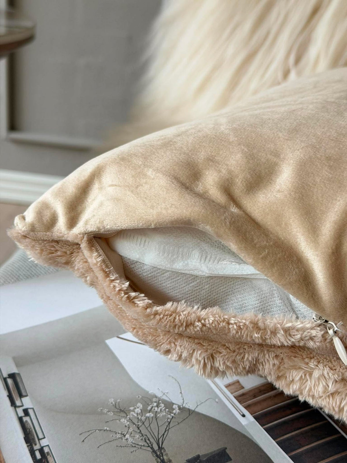 Kussen met vulling 45x45 cm - Beige