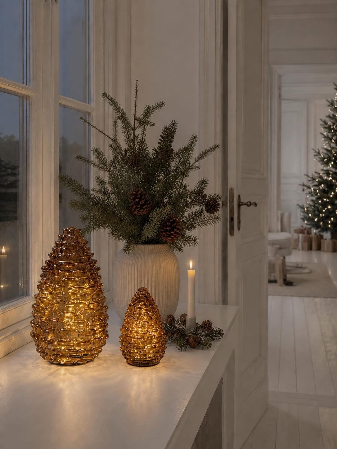 Dennenappel met ledlicht - meerdere maten