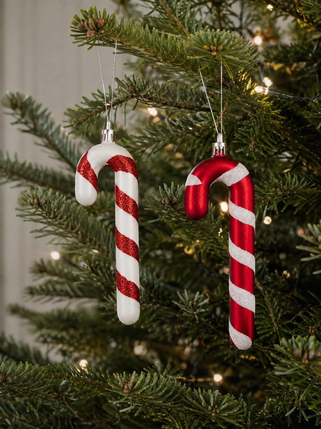 Kerststok met ophanglus - 6 st.
