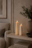 LED blokkaarsen met ribbel - Set van 2 stuks incl. afstandsbediening