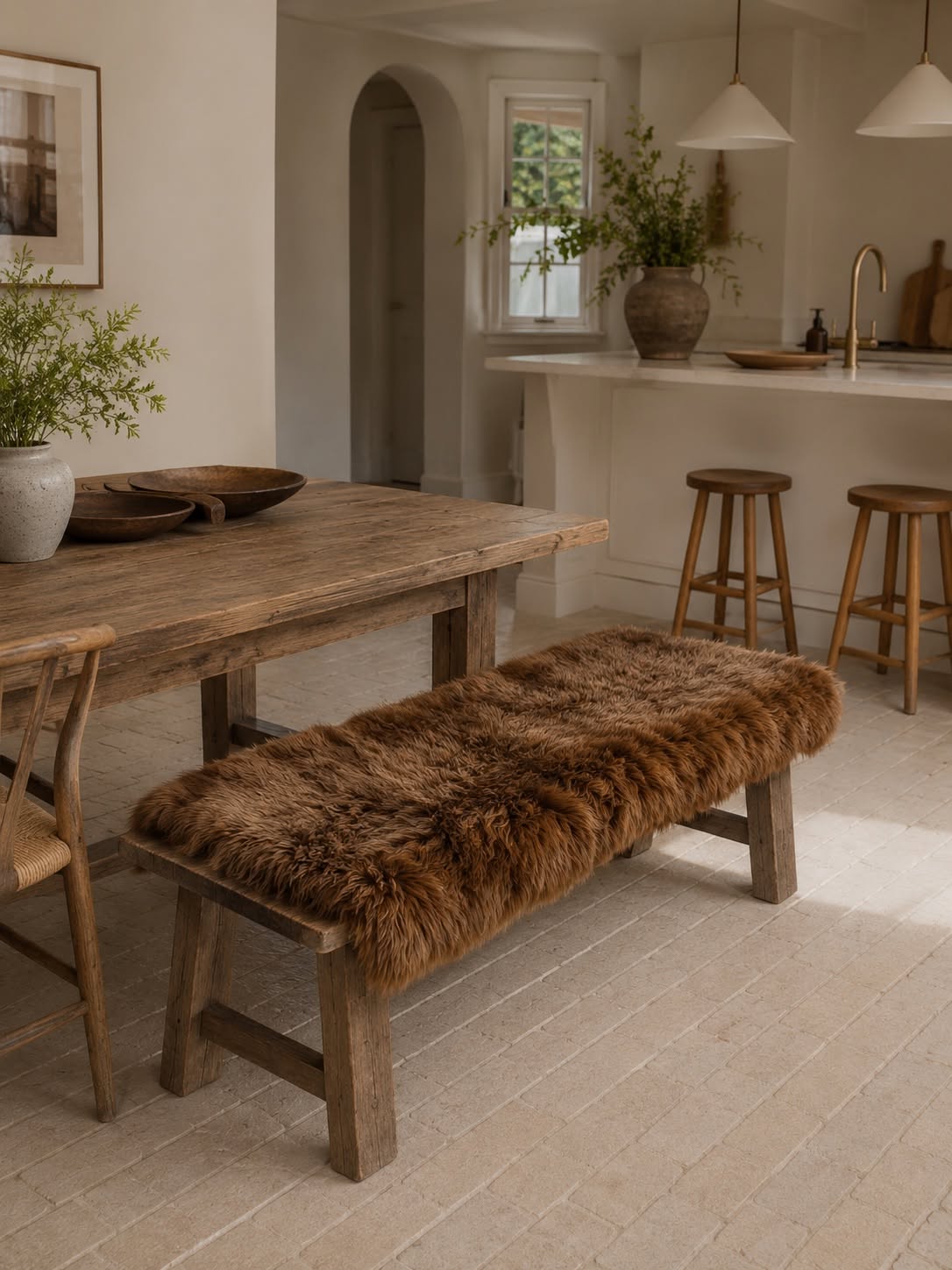 Vloerkleed van schapenvacht 70x140 - Brown