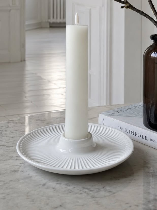 Kandelaar voor kaars dia 5 cm - Wit