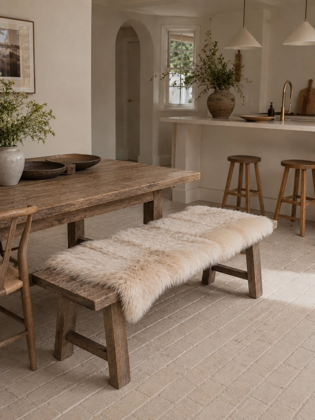 Vloerkleed van lamsvacht 70x140 - Linen