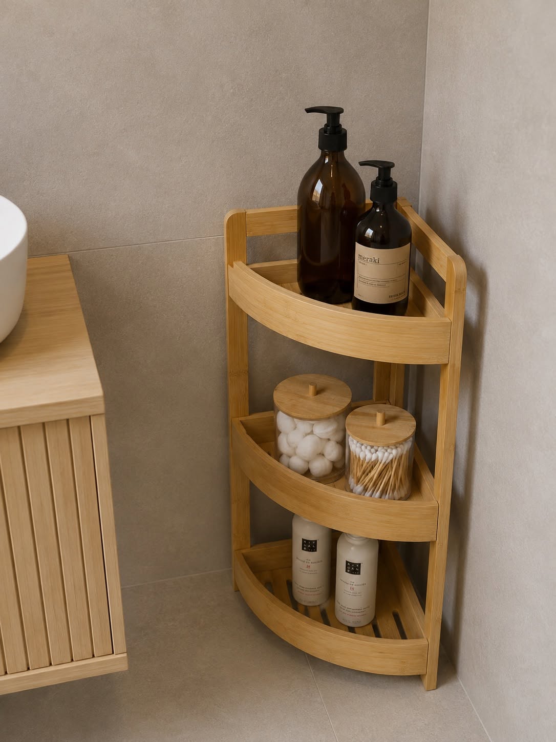 Hoekplank van bamboe