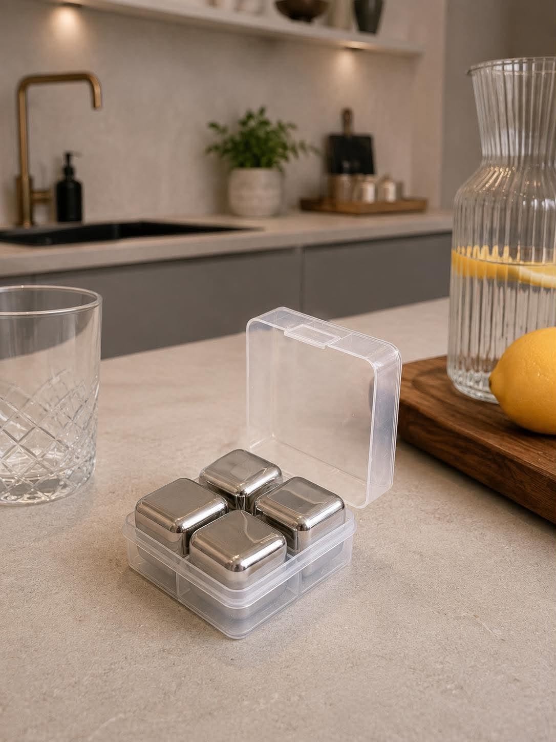 Ijsblokjes 4 st - STAINLESS STEEL