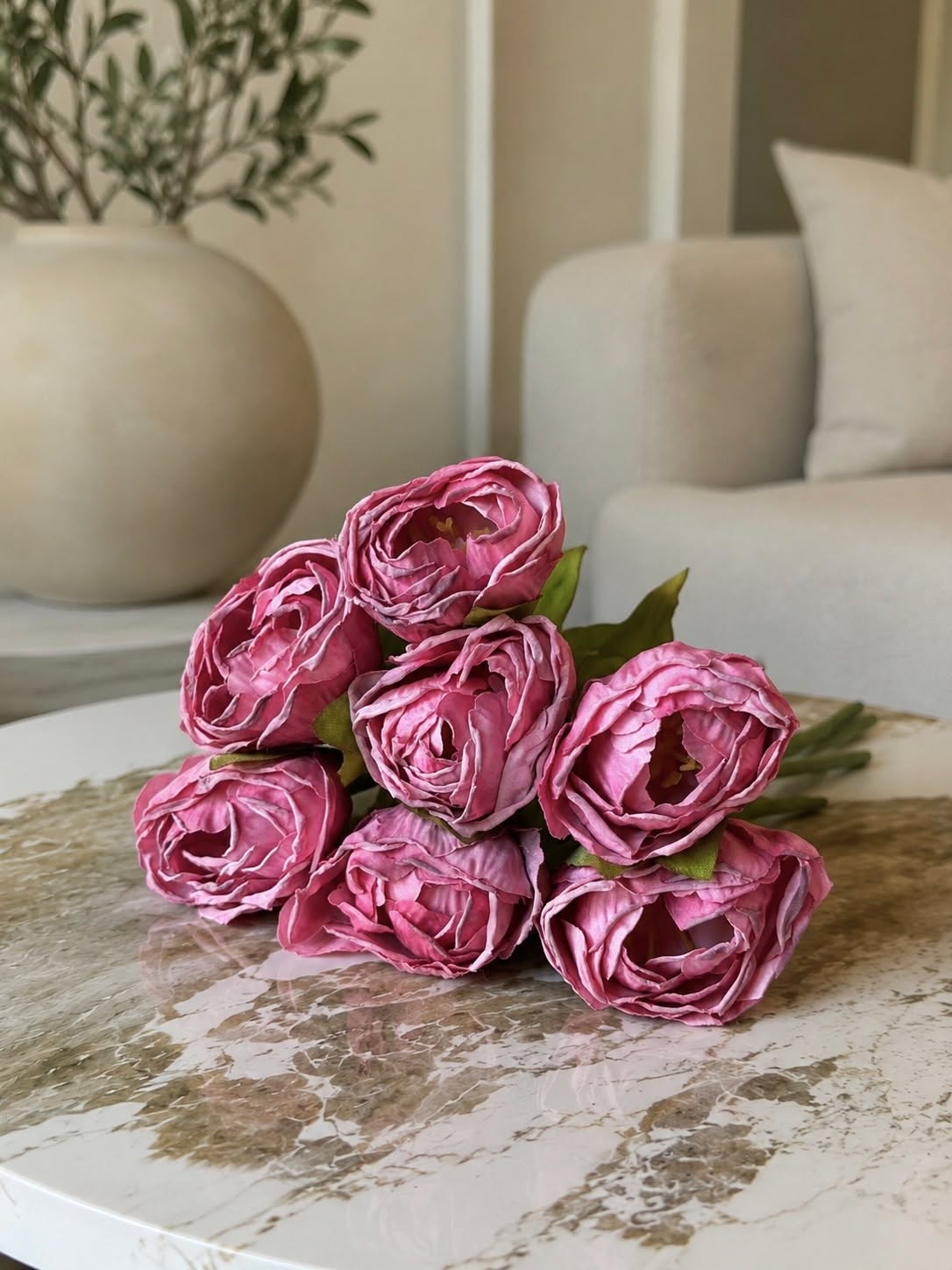 Boeket zijde Tulipan - Roze