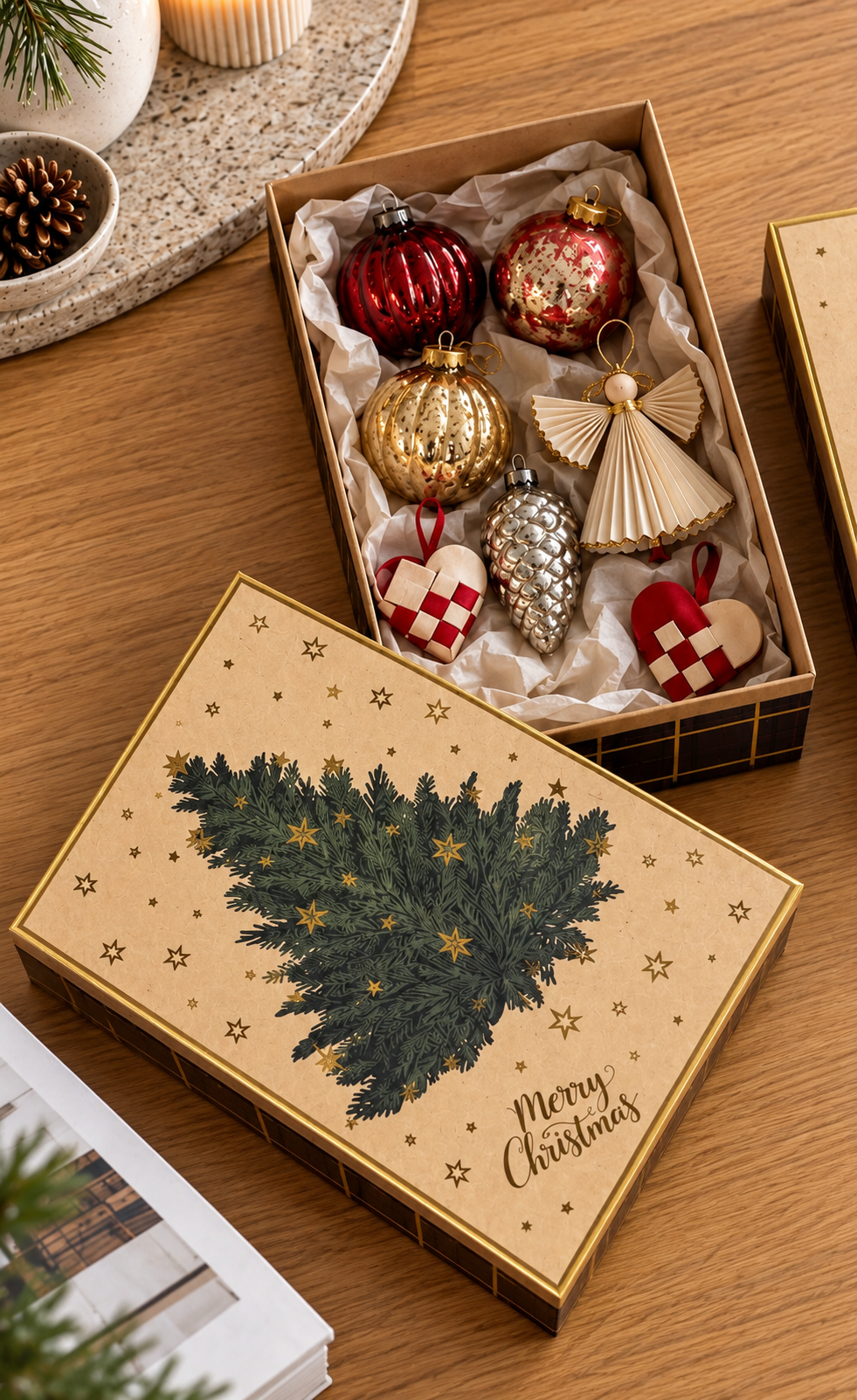 Cadeaudoos met kerstboom – cadeaudoos van karton
