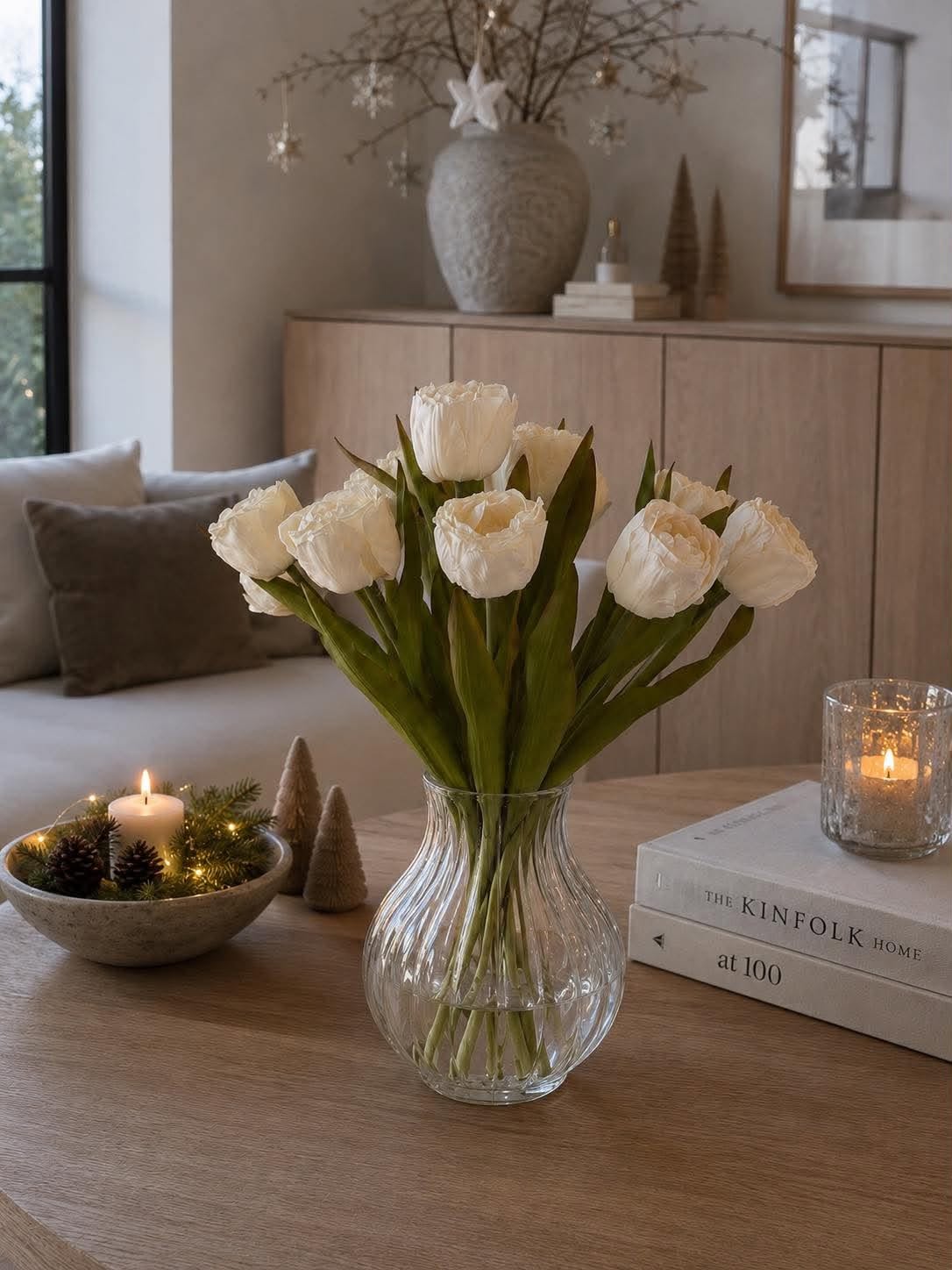 Boeket zijden Tulp - Crème