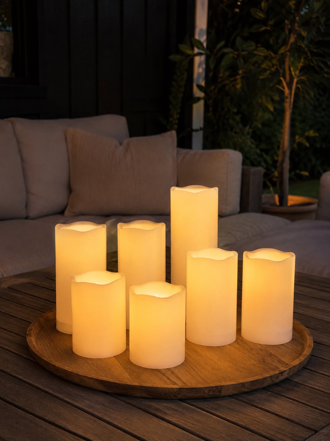 XL Lichtset 7 stuks stompkaarsen