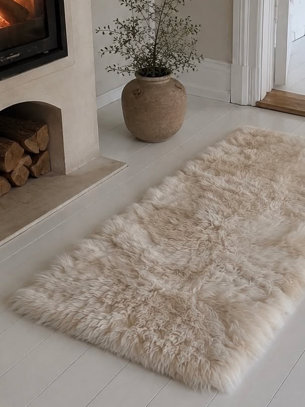 Vloerkleed van lamsvacht 70x140 - Linen