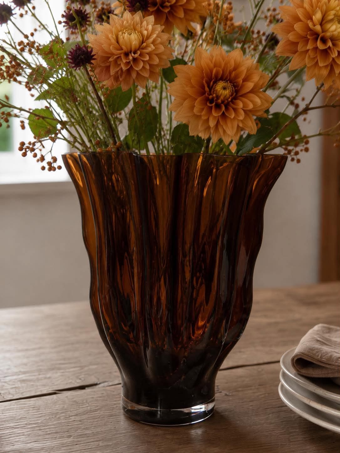 Vaas bruin glas