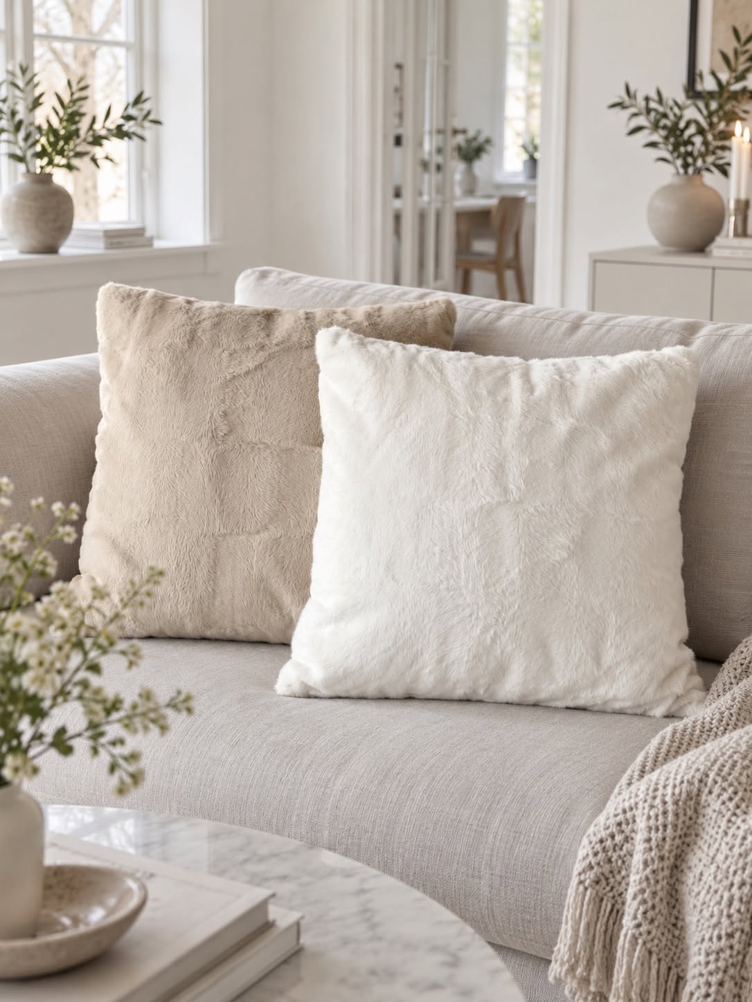 Kussen met vulling 45x45 cm - Beige
