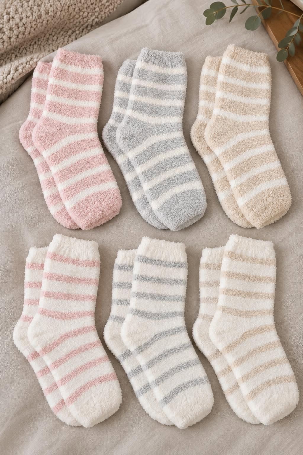 Sokken 2 paar COZY - Gestreepte MIX
