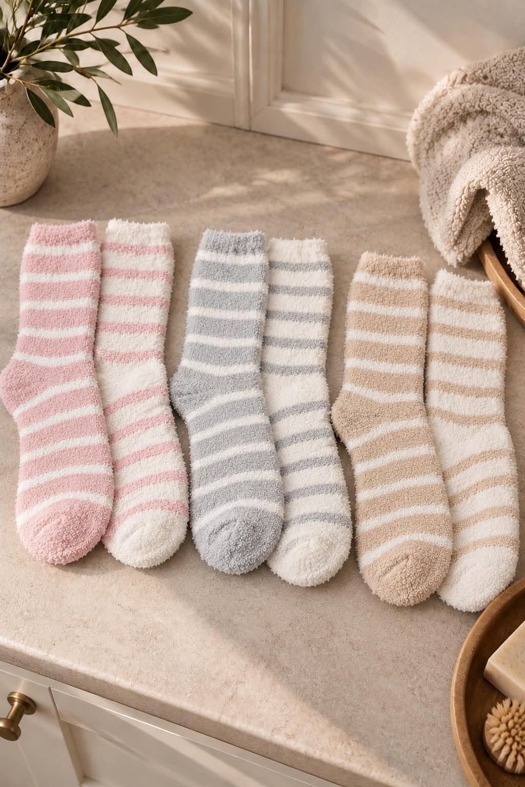 Sokken 2 paar COZY - Gestreepte MIX