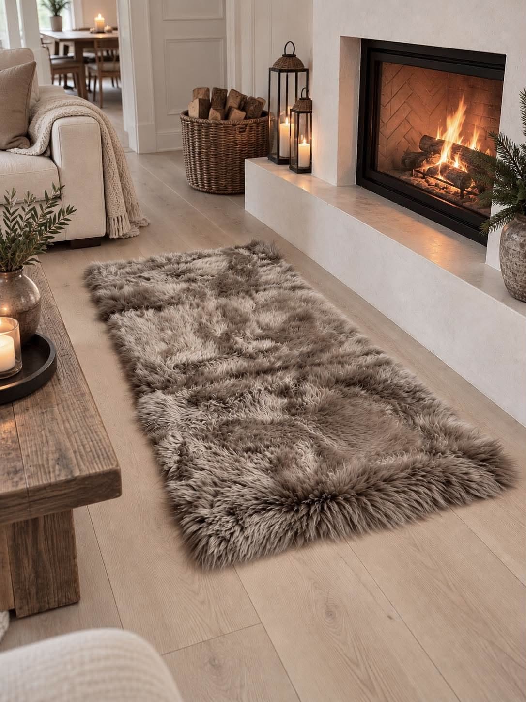 Vloerkleed van lamsvacht - 70x140 Mocca