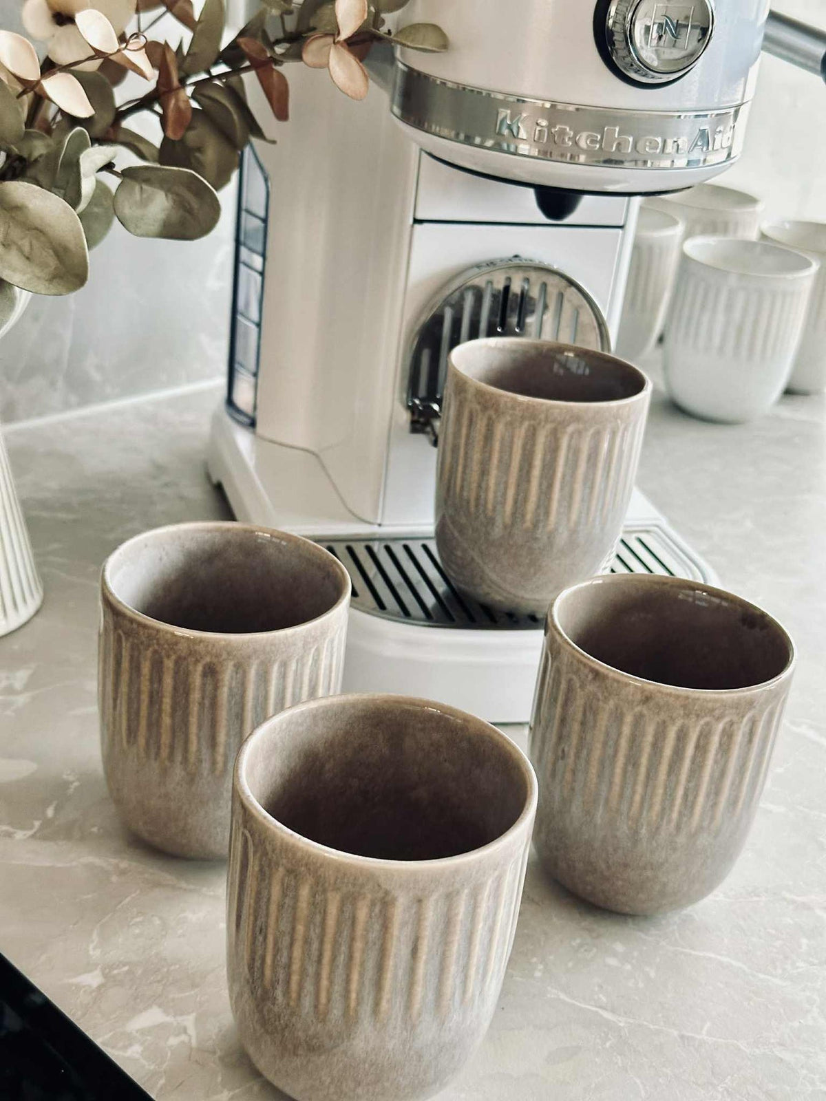 Mokken steengoed – set van 4 stuks - meerdere kleuren