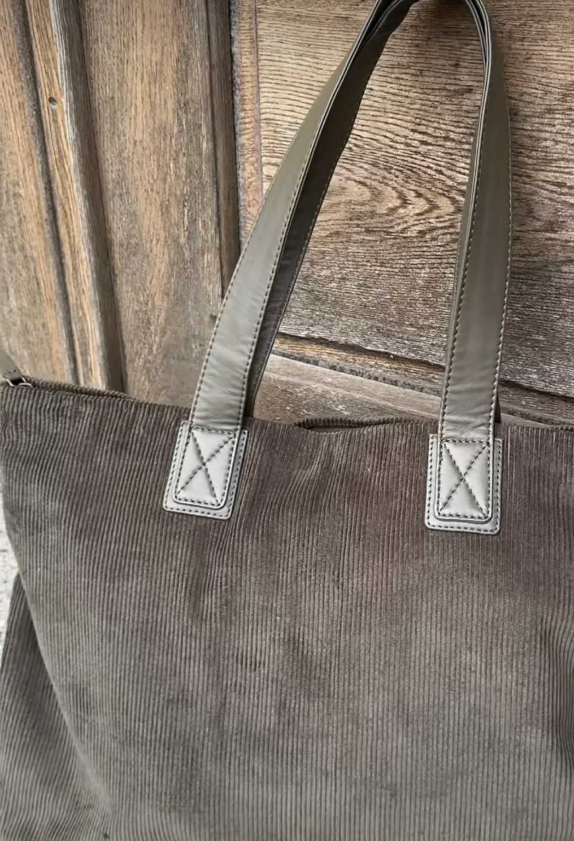Shopper fluweel - Army