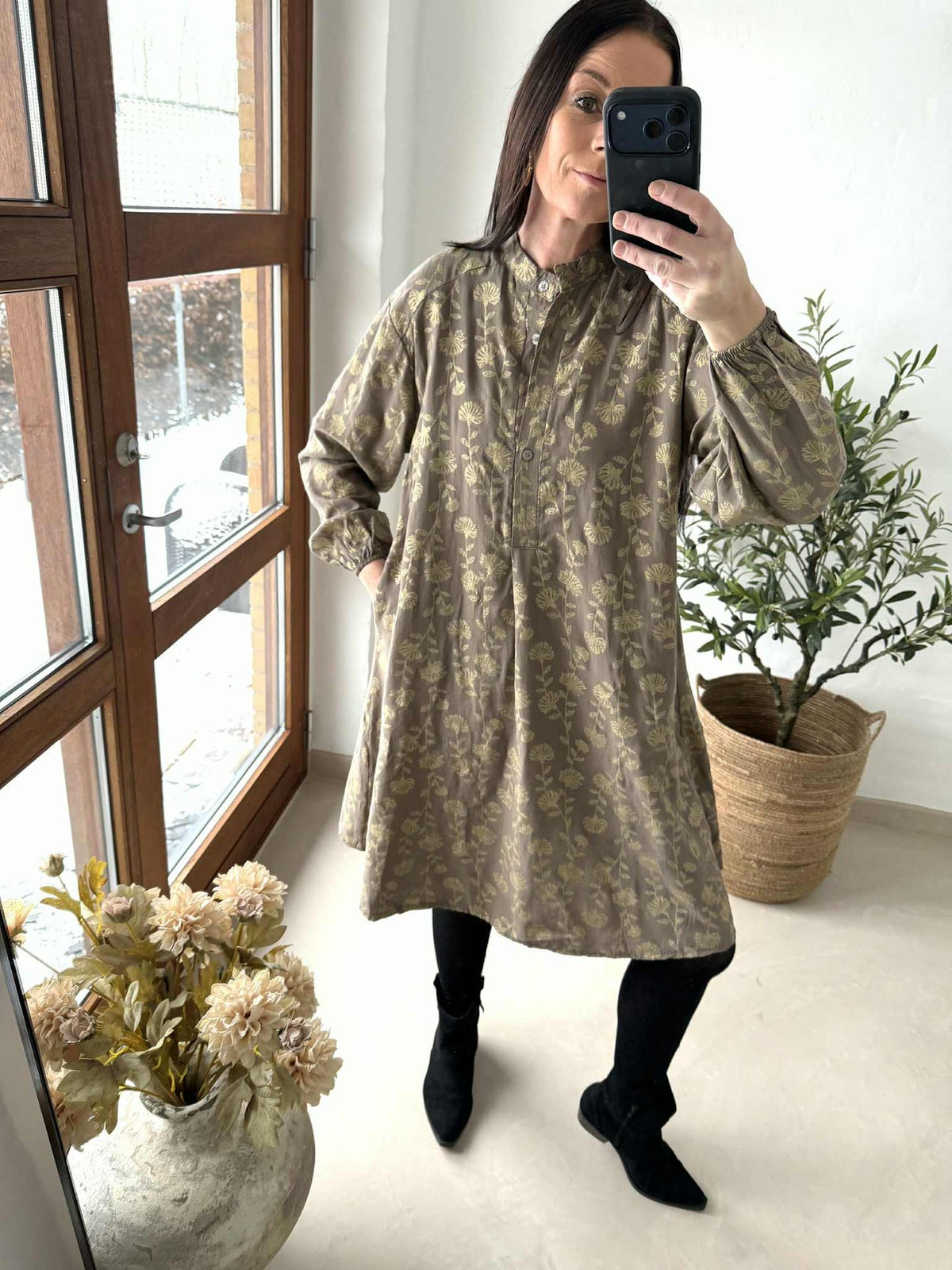 Jurk met gouden print