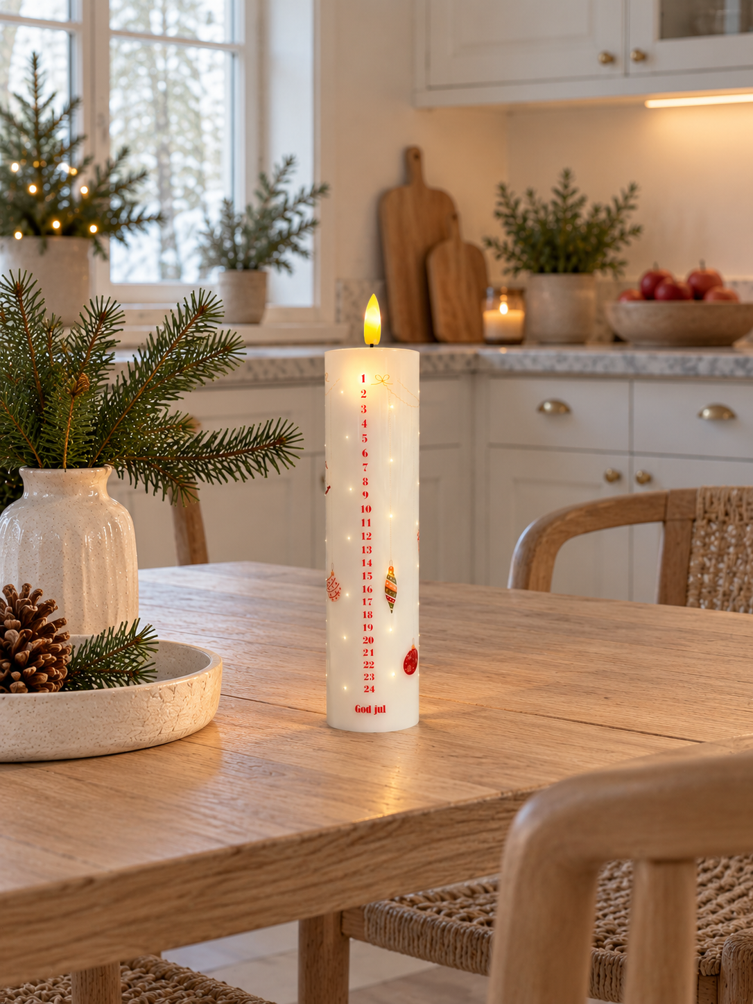 Kalenderkaars TWINKLE met afstandsbediening