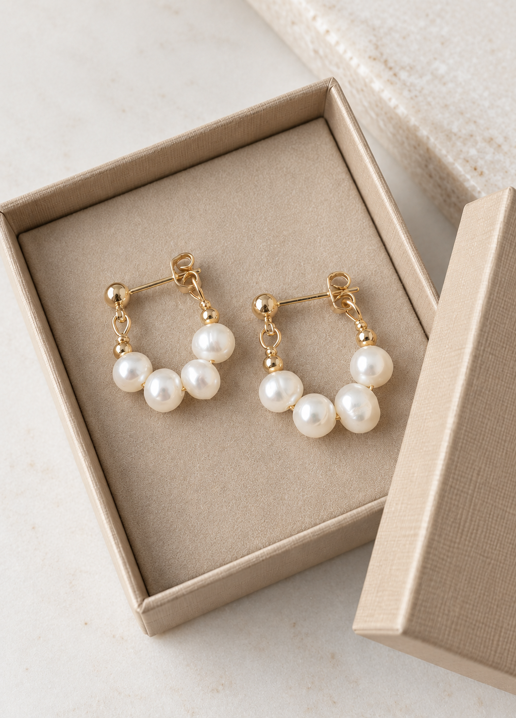 Oorbellen Sienna met parels 18K verguld