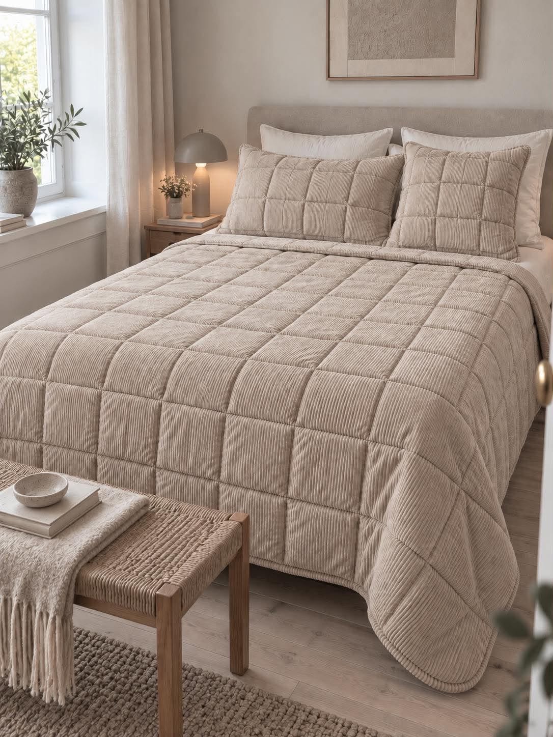Bedsprei velours - Cappuccino