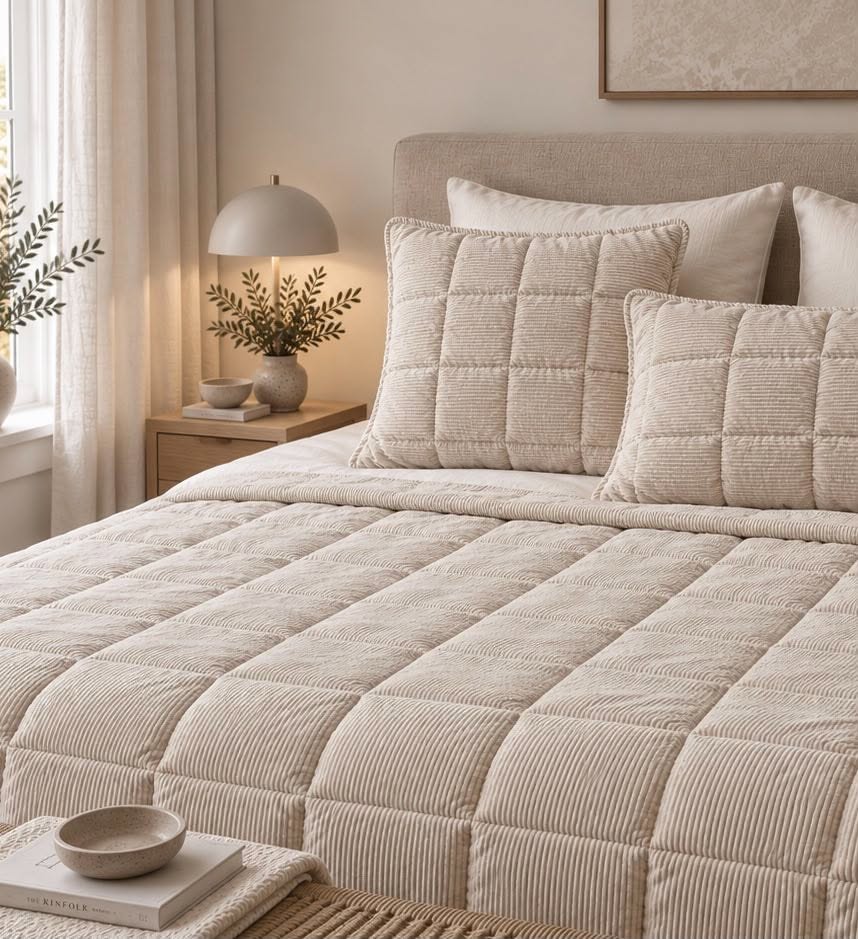 Bedsprei velours - Zand