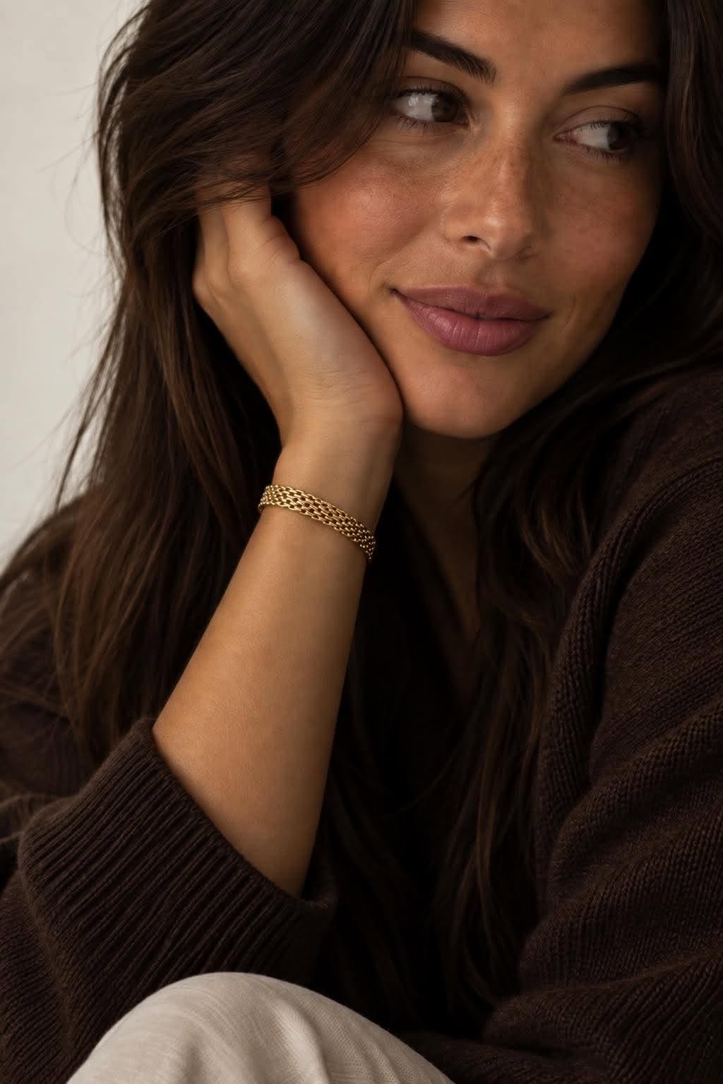 Armband Nelly verguld 17cm - Waterbestendig