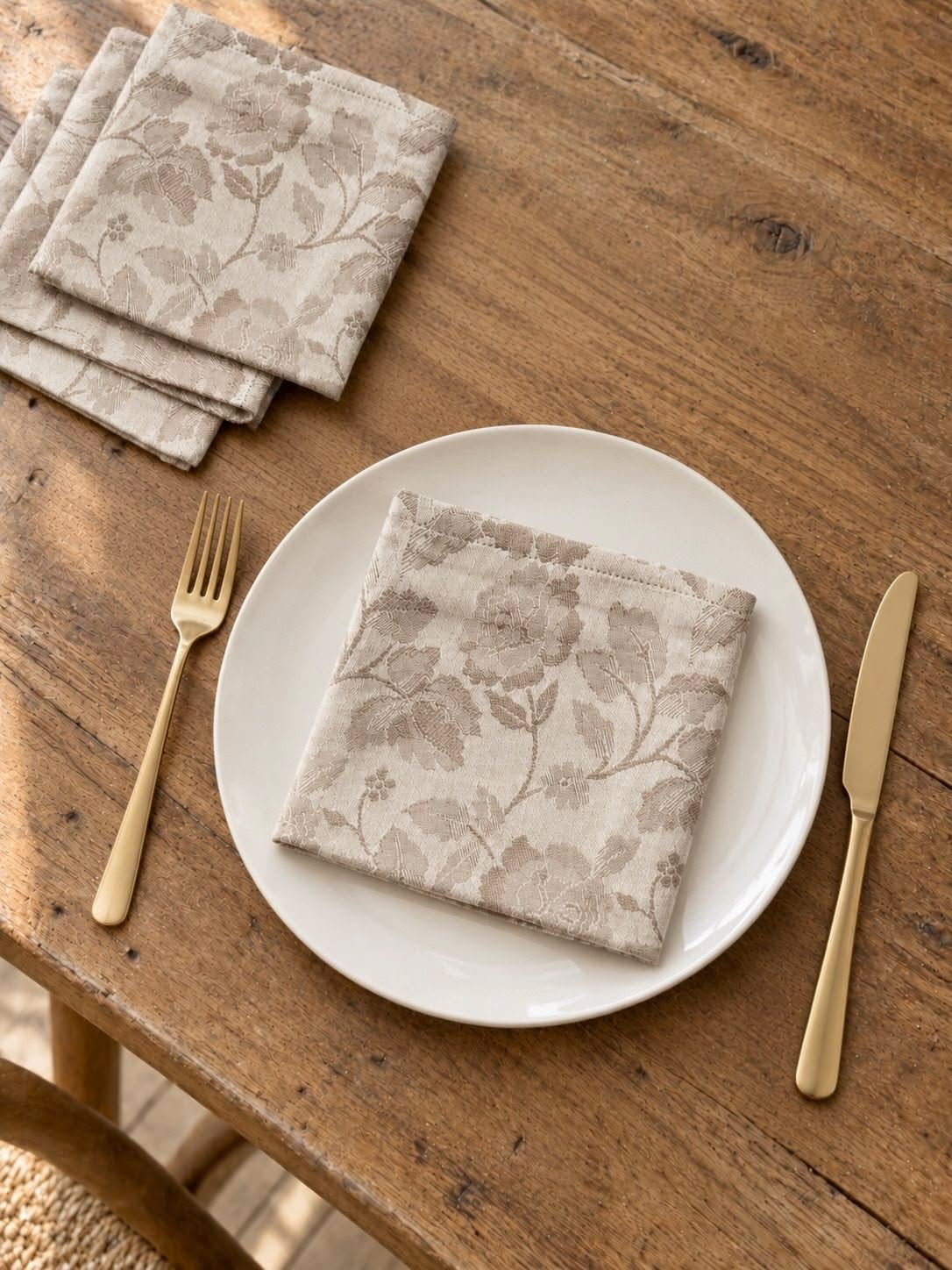 Servetten JACQUARD Zand - 4 st.