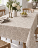 Tafelkleed JACQUARD flower - Zand