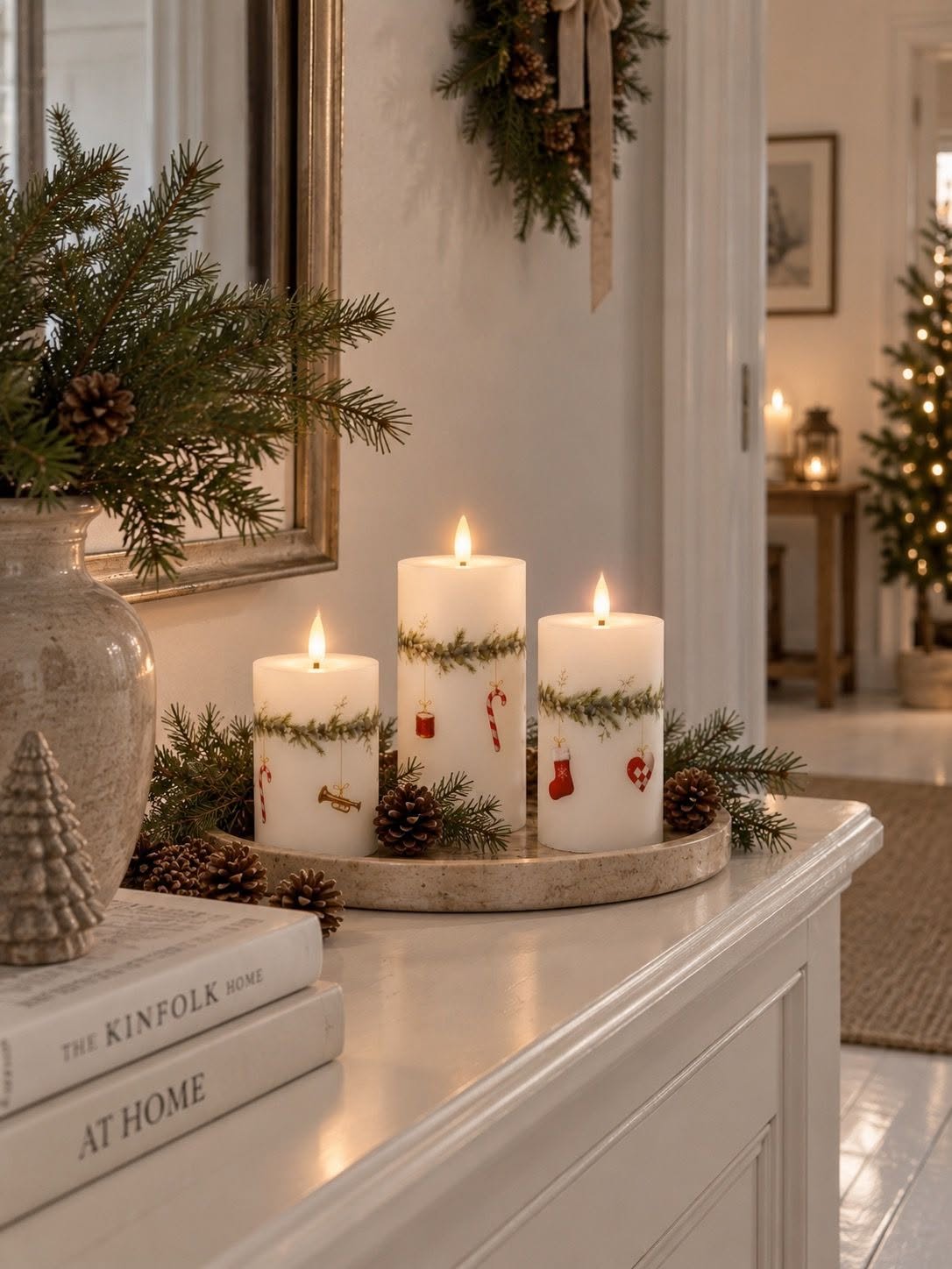 LED stompkaarsen kerst - set van 3 stuks