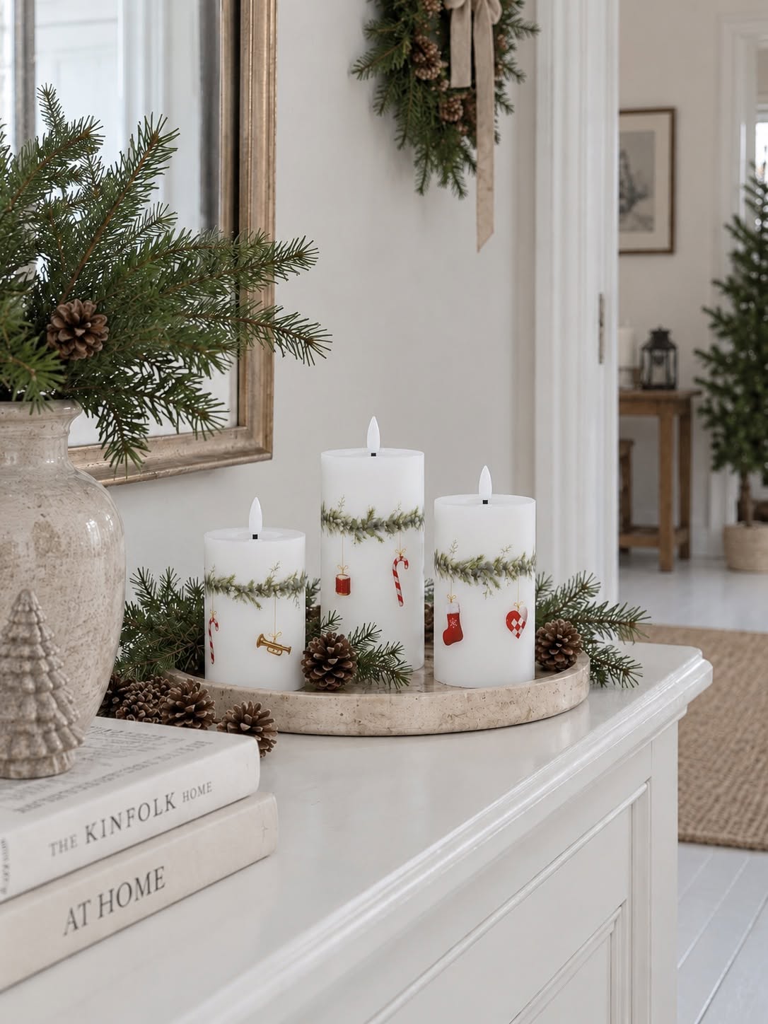 LED stompkaarsen kerst - set van 3 stuks