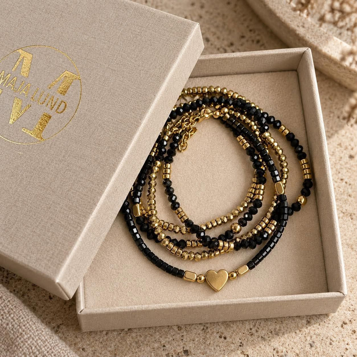 Armband Black MICHELLE hart – 5 armbanden