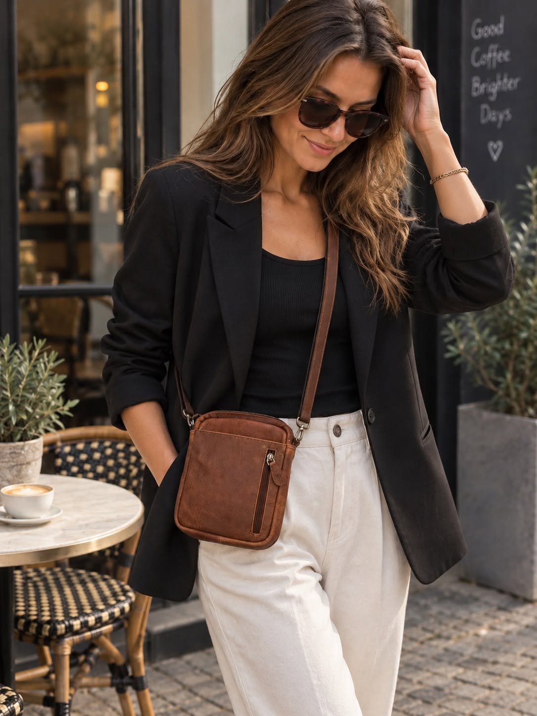 Mobieltasje / crossover - Brown Daily