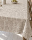 Nappe JACQUARD fleur couleur sable avec imprimé floral