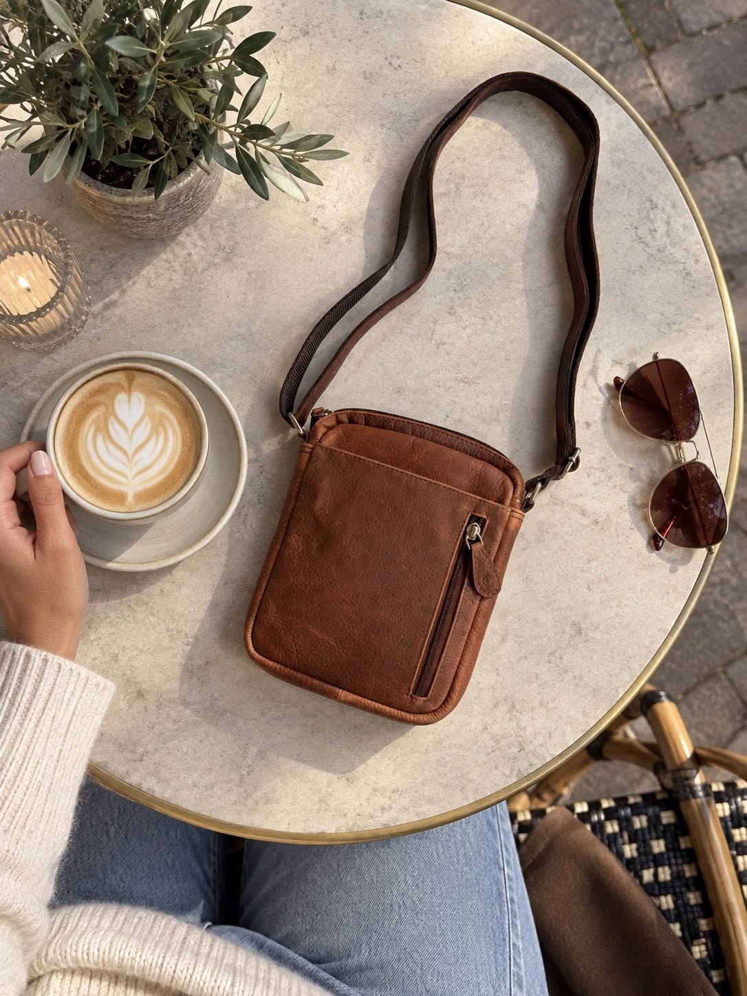 Mobieltasje / crossover - Brown Daily