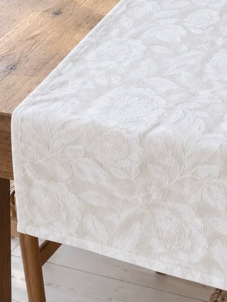 Tafelrunner JACQUARD wit
