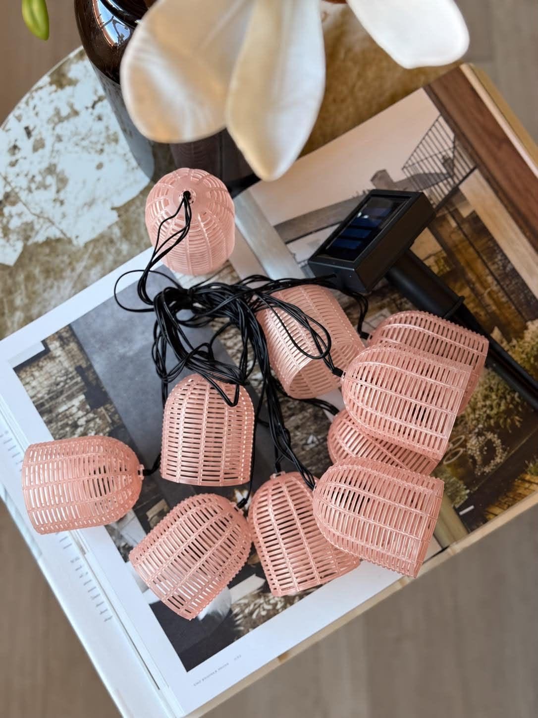Lichtsnoer met zonnecellen - Roze