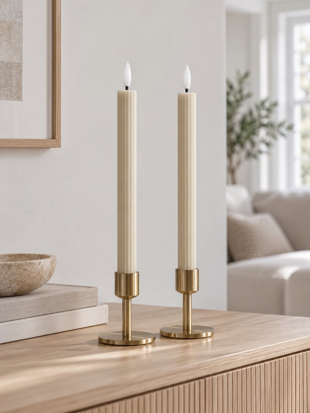 LED-stokkaarsen ribbels en afstandsbediening - Latte´