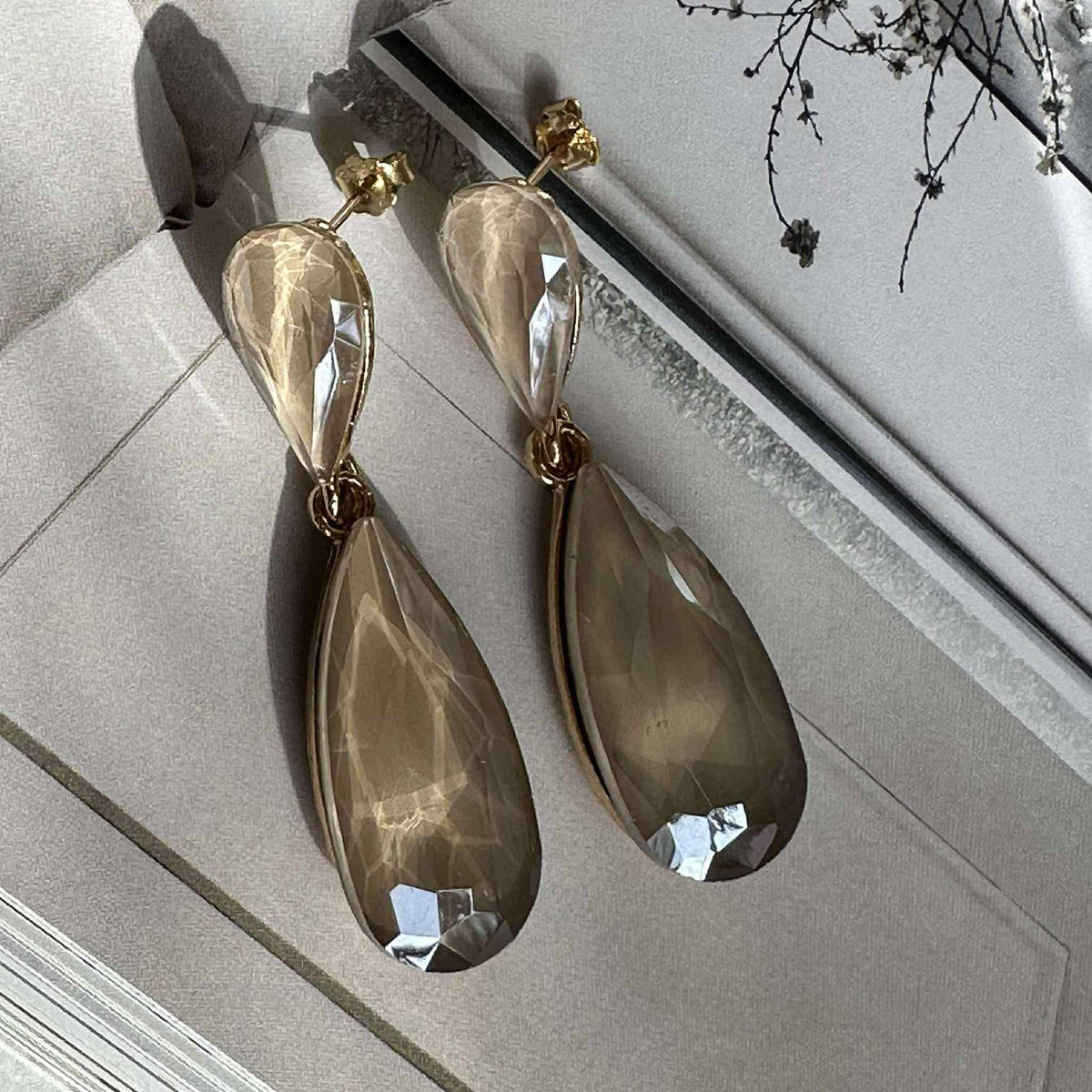 Oorbellen Maise druppel - Champagne