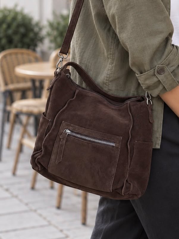 Crossbody Raw Boheme XL – Bruin suède
