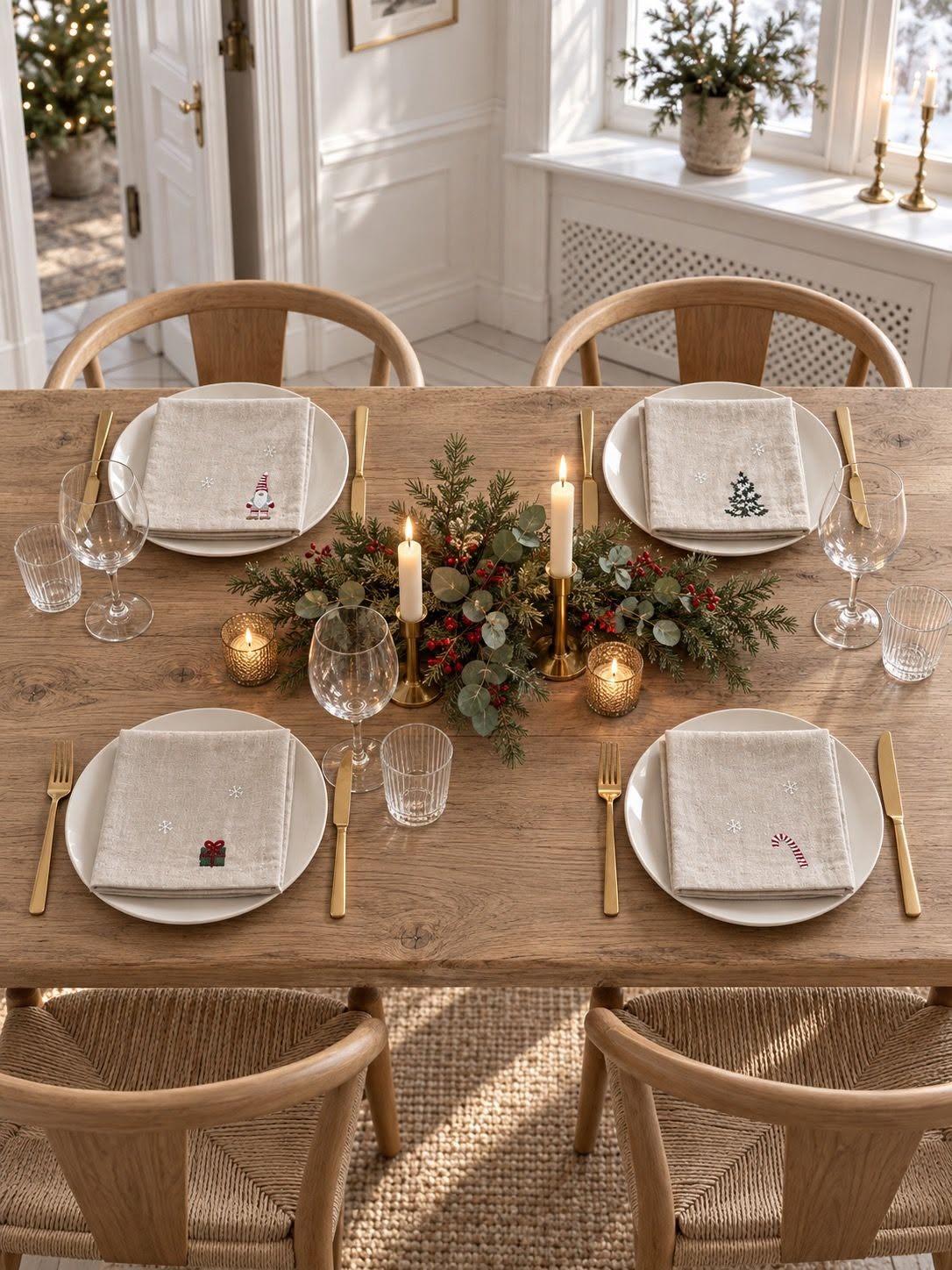 Servetten m. Kerstkabouters - 4 st.