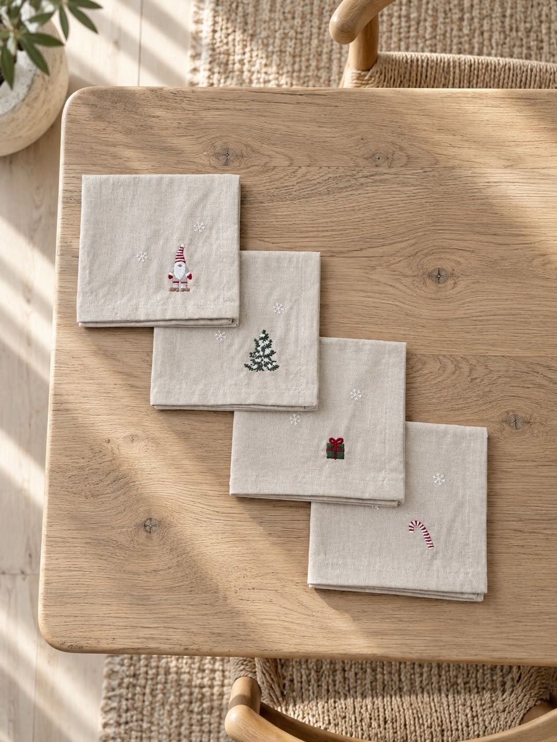 Servetten m. Kerstkabouters - 4 st.