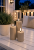 LED buitenblokkaarsen set van 3 stuks – Zand