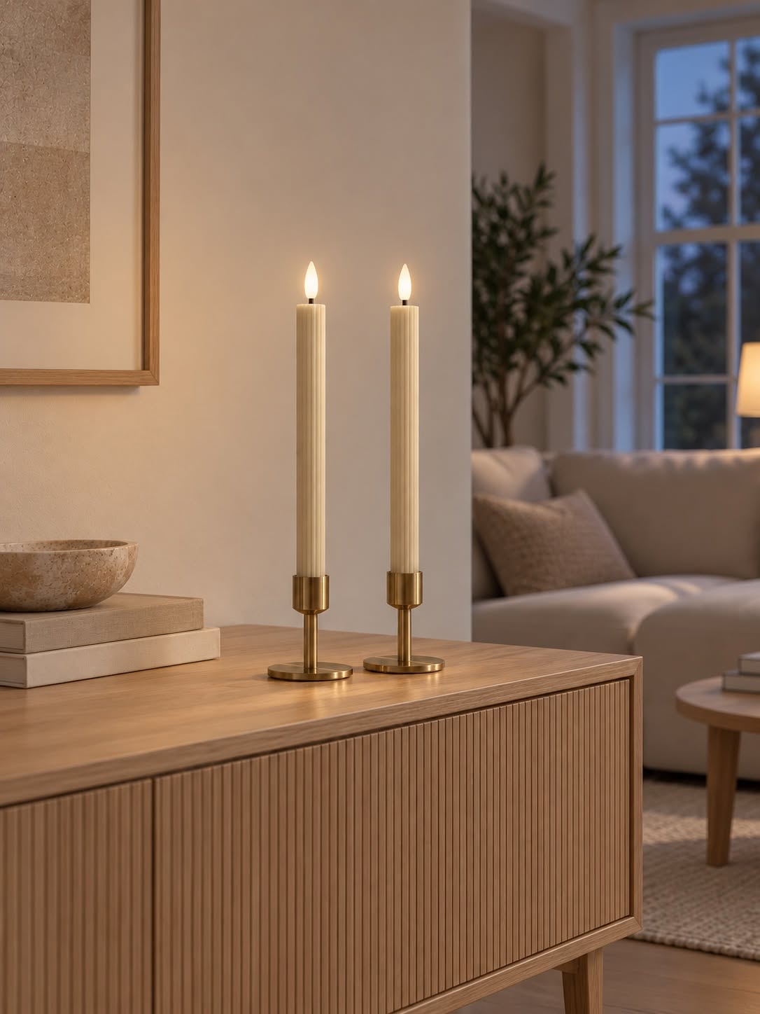 LED-stokkaarsen ribbels en afstandsbediening - Latte´