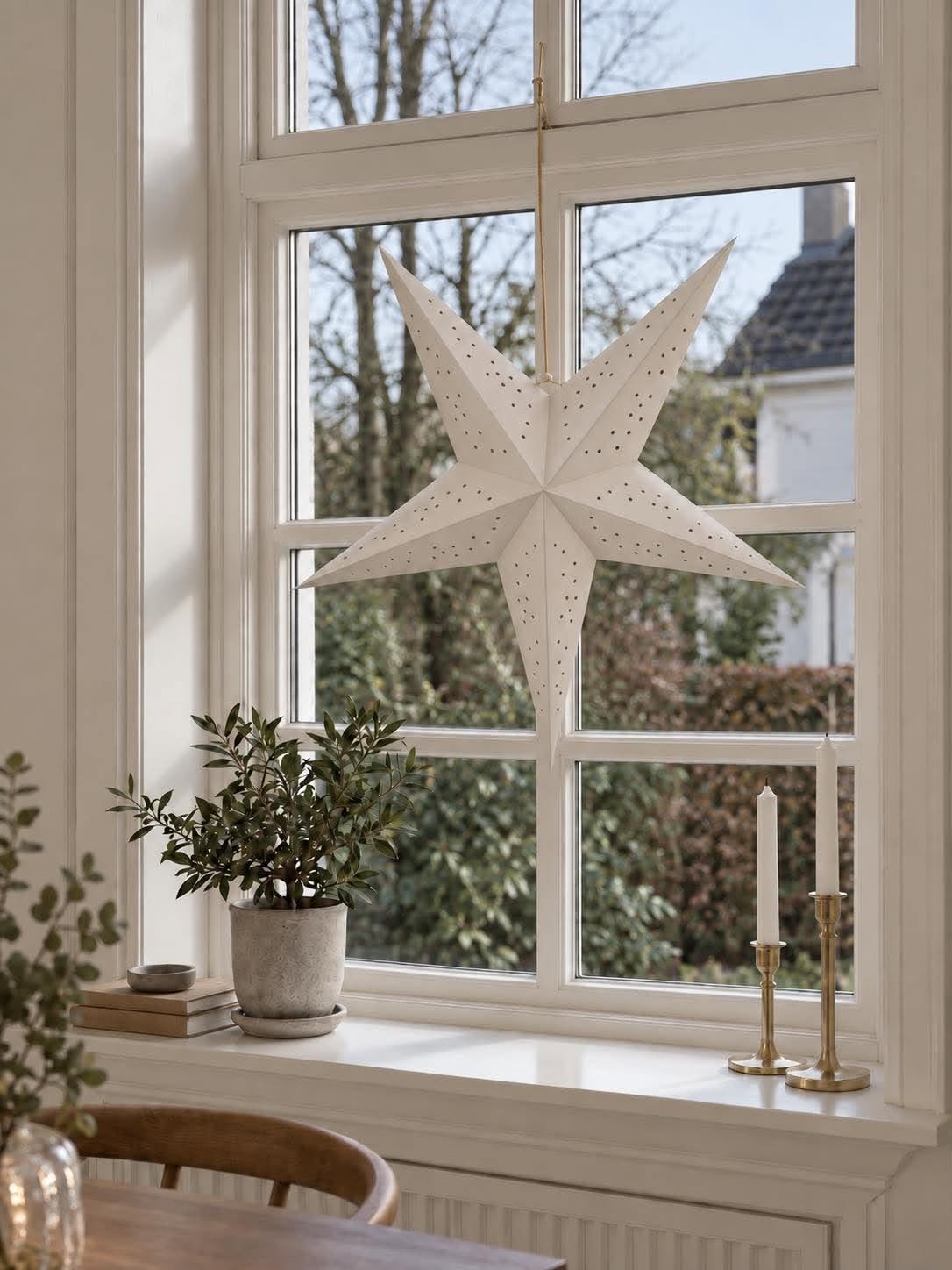 Ster met led licht - Wit 60 cm