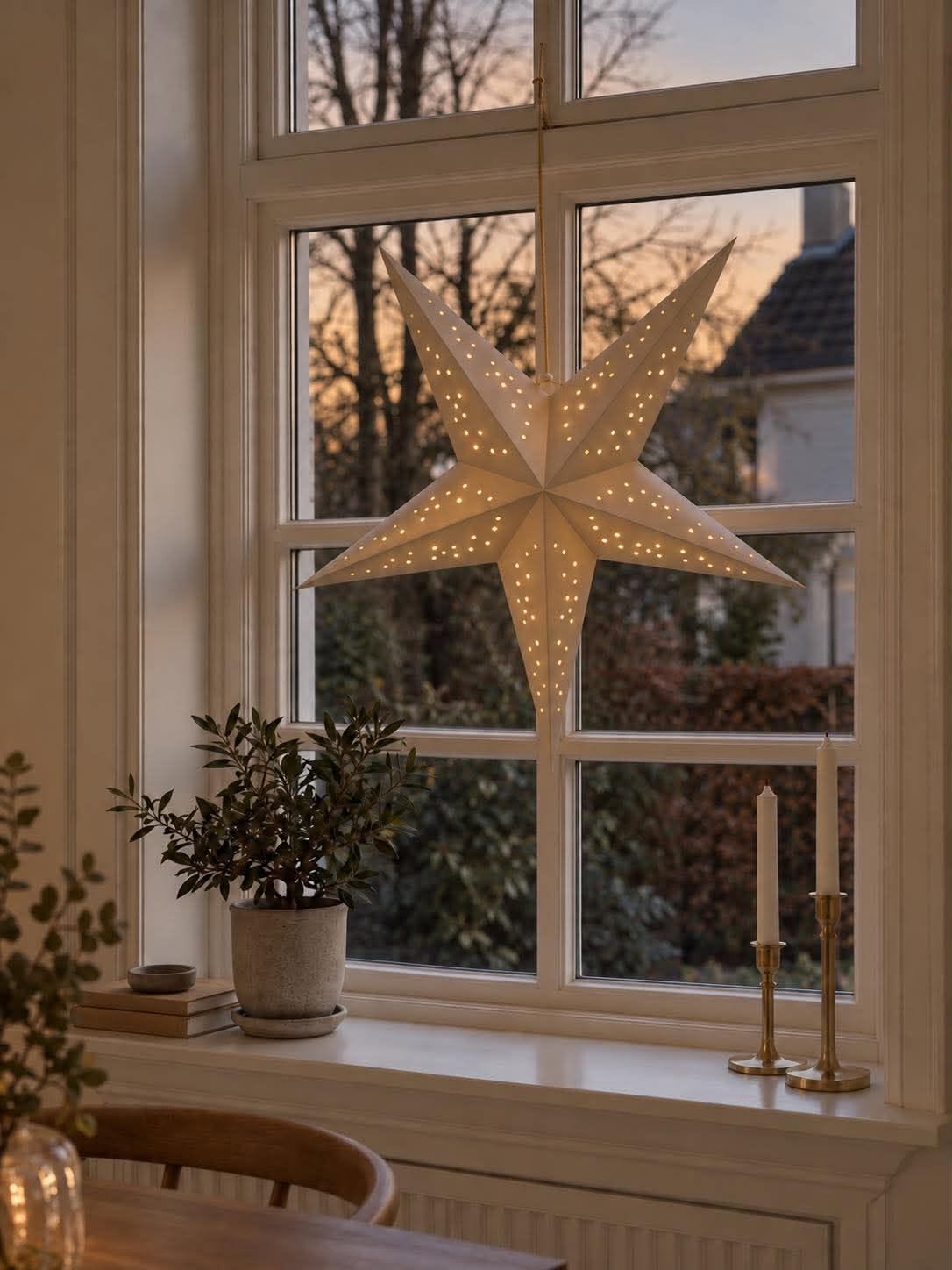 Ster met led licht - Wit 60 cm